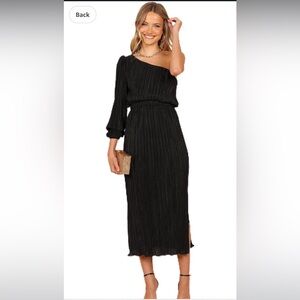 NWT Petal & Pup Pontee One Shoulder Pleated Midi Dress (Size S)